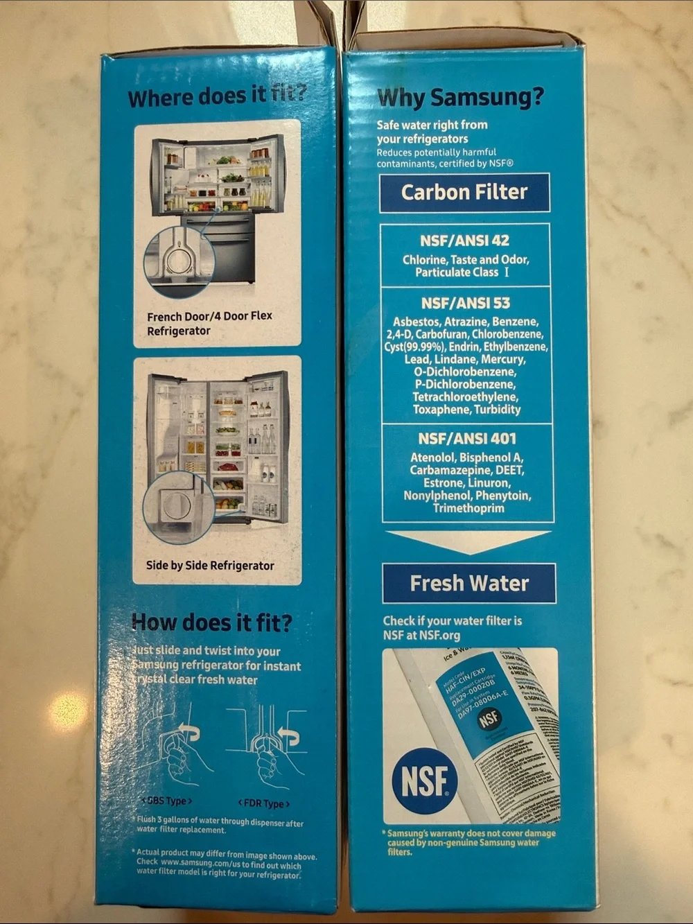 Samsung Fridge Water Filter Premium DA29-00020B Model HAF-CIN EXP 2PK